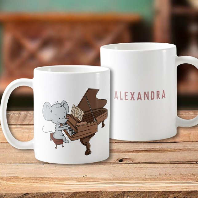 Mug Pianiste mignon de la souris personnalisée (Créateur téléchargé)