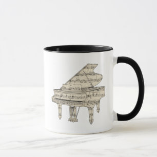 Mug Piano à queue et notes de musique