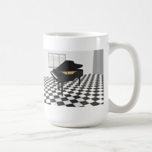 Mug Piano à queue et plancher de tuiles : modèle 3D 