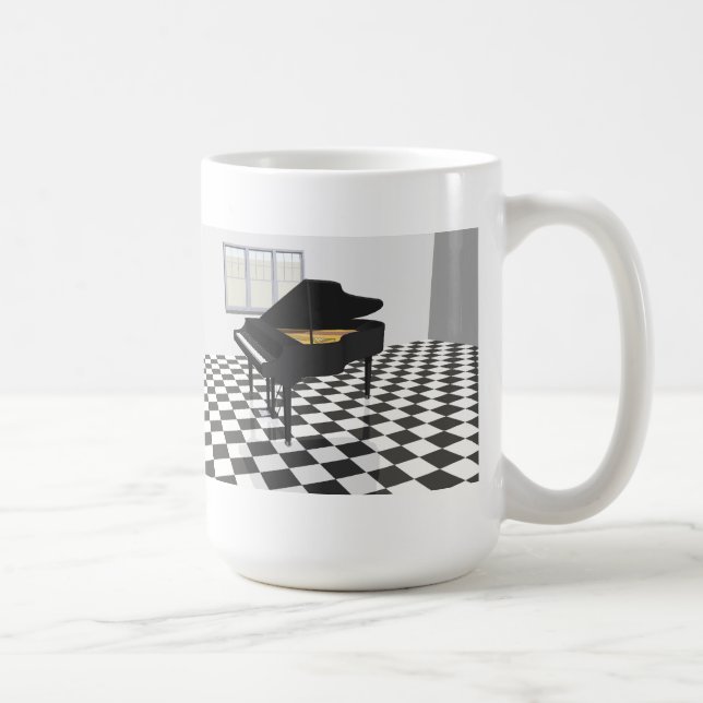 Mug Piano à queue et plancher de tuiles : modèle 3D : (Droite)