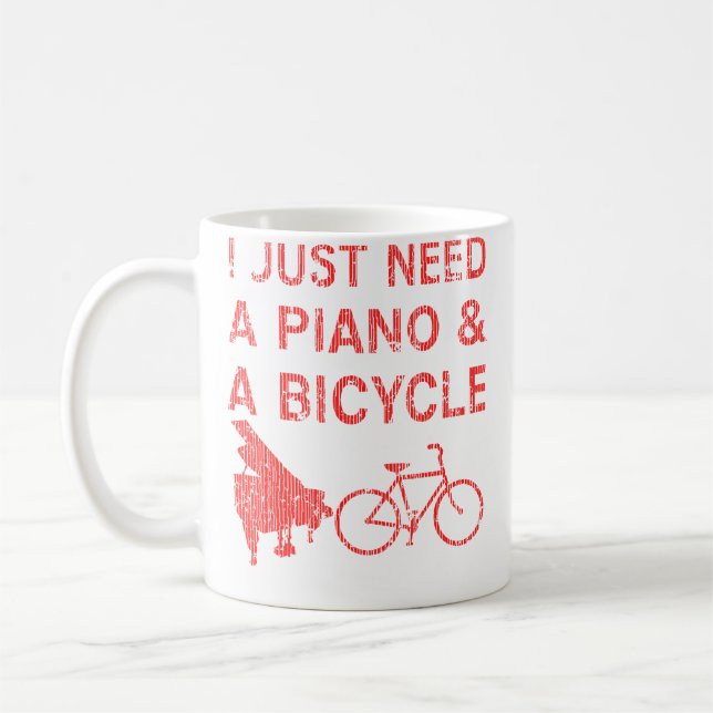 Mug Piano Bicycle 	 Bike Pianist Cyclist Instrument Gi (Gauche)