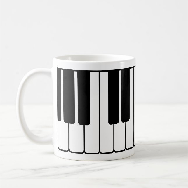 Mug Piano clavier musicien cadeau jumbo touches de nou (Gauche)