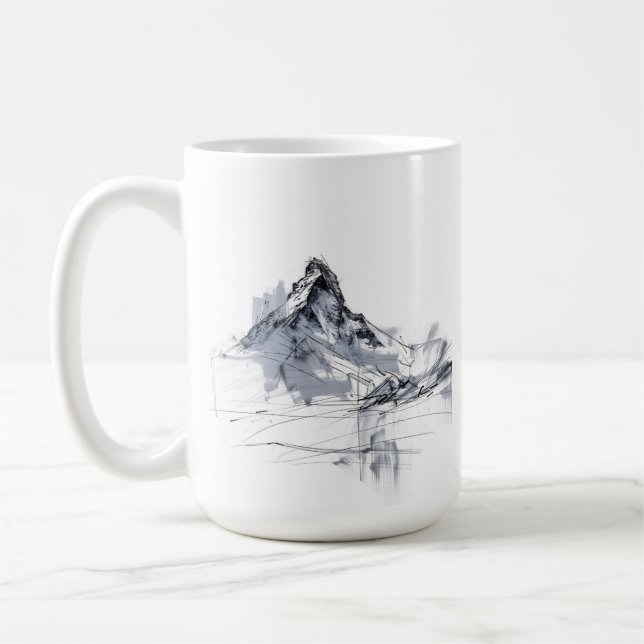 Mug Pic de montagne Abstrait (Gauche)