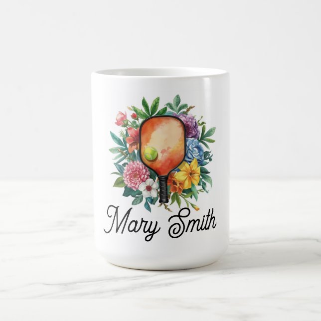 Mug Pickleball avec de belles fleurs (Centre)