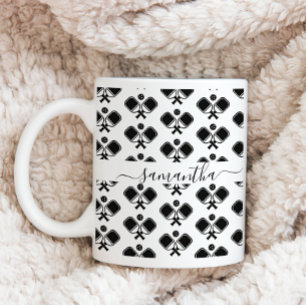Mug Pickleball Black & White Motif