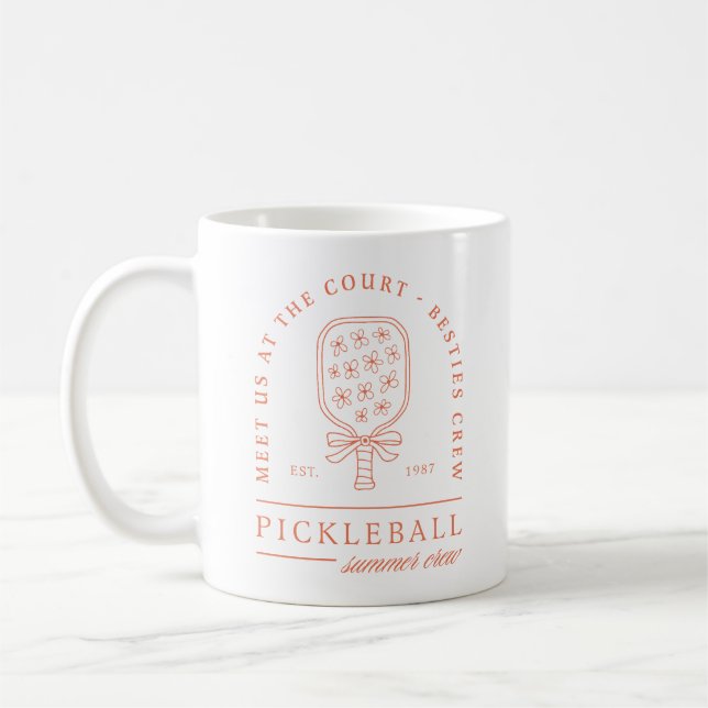 Mug Pickleball été besties filles esthétique florale (Gauche)
