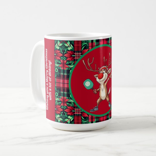 Mug Pickleball 🎄 Joyeux Noël, texte personnalisé (Devant gauche)