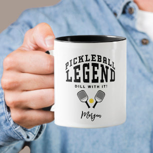 Mug Pickleball Legend Nom personnalisé Citation Cool F