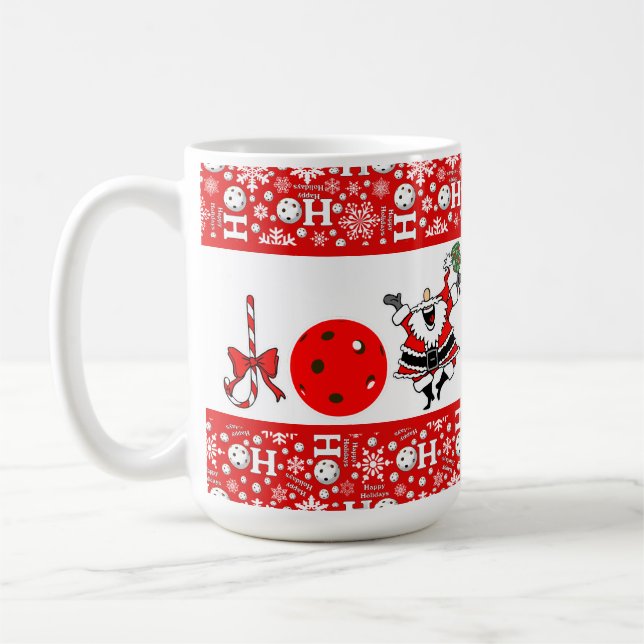 Mug Pickleball Noël Joie Père Noël Ho Ho Ho Snowballs (Gauche)