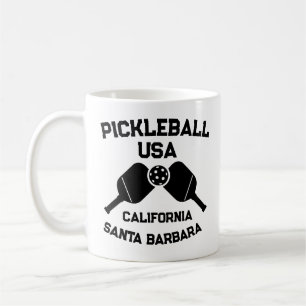 Mug Pickleball Paddle Ball Père Noël Barbara CA Custom