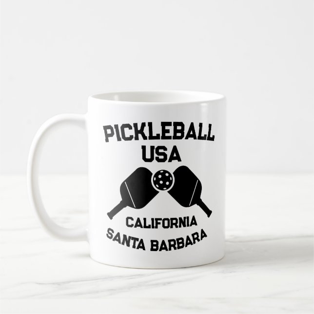 Mug Pickleball Paddle Ball Père Noël Barbara CA Custom (Gauche)
