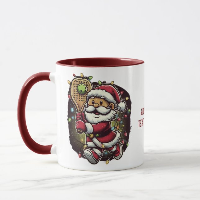 Mug Pickleball Player Père Noël Christmas Pickleball (Gauche)