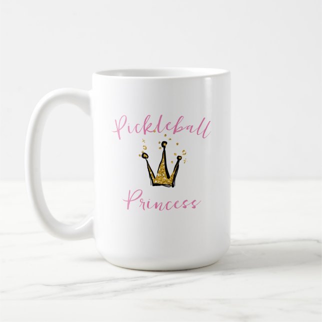 Mug Pickleball Princess Gold Parties scintillant Tiara (Gauche)