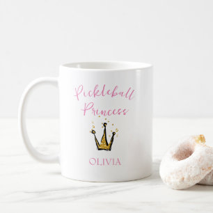 Mug Pickleball Princess Gold Parties scintillant Tiara