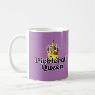 Mug Pickleball Queen, Balle Jaune Violet, Couronne Or
