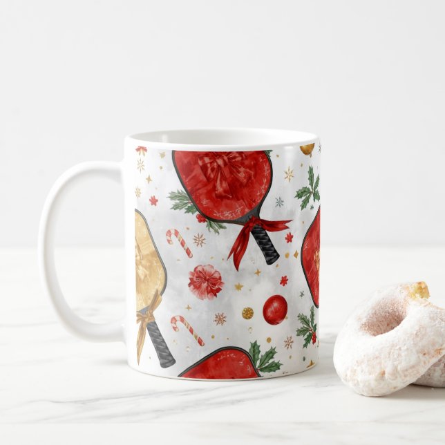 Mug Pickleball thème Noël avec palette  (Avec donut)