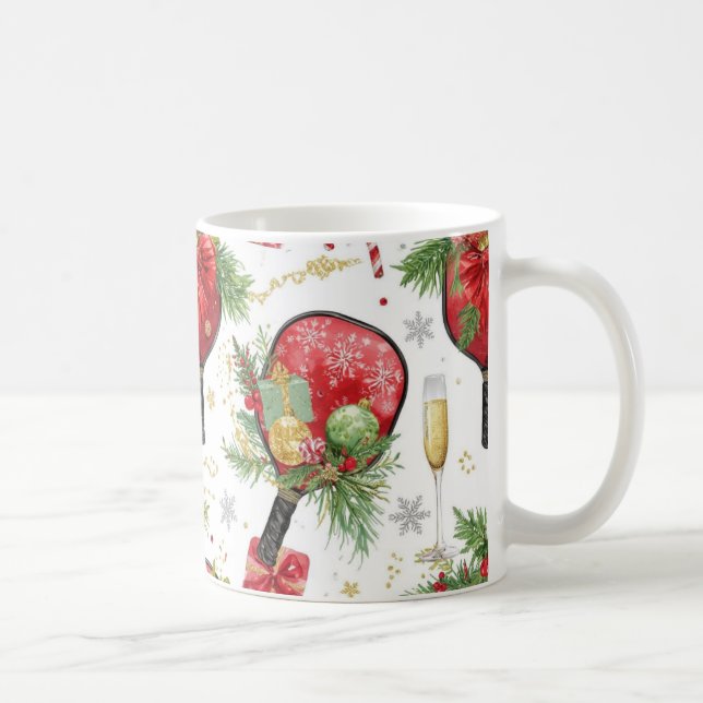 Mug Pickleball thème Noël avec raquette  (Droite)