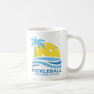 Mug Pickleball Tropical Palm Tree Sun Votre texte pers