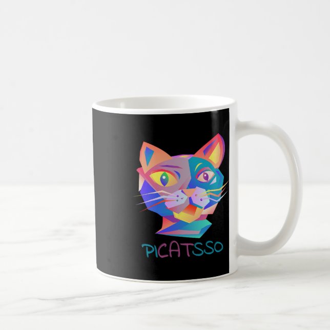Mug Pico Art drôle Chat Abstrait (Droite)