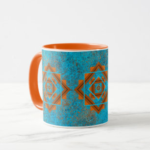 Mug Pics de montagnes du Sud-Ouest Turquoise Géométriq