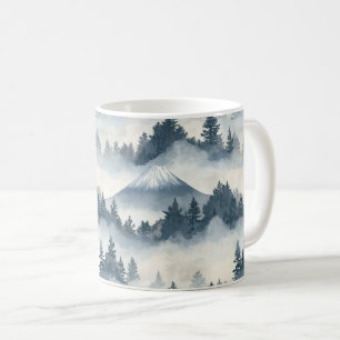 Mug Pics embrumés – Paysage de montagne à l'aquarelle