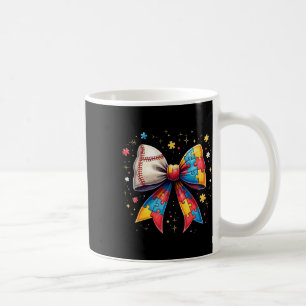 Mug Pièce de puzzle à ruban de baseball Autisme Rétro