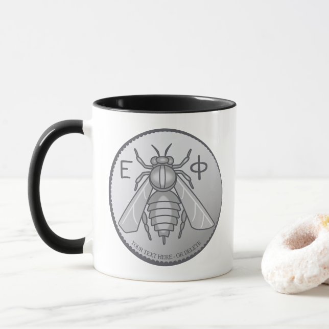 Mug Pièce de Tetradrachm d'abeille grecque antique d'E (Avec donut)
