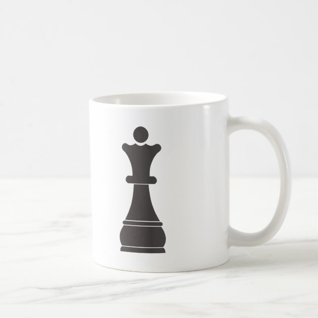 Mug Pièce d'échecs noire de reine (Droite)