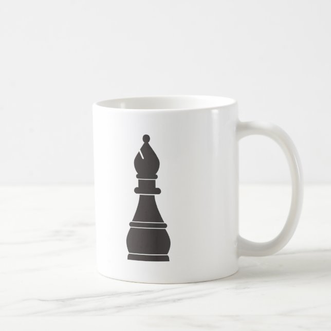 Mug Pièce d'échecs noire d'évêque (Droite)