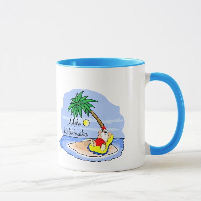 Mug Pièce en t hawaïenne 5 de Noël de se baigner de (Droite)
