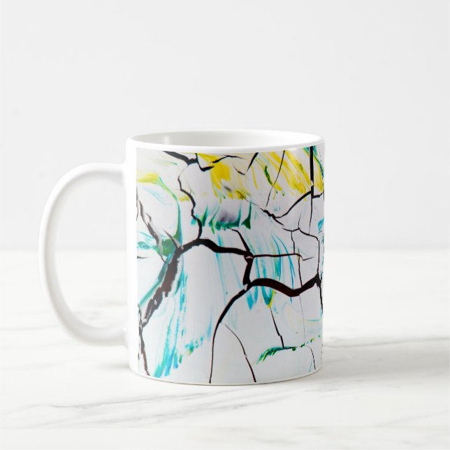 Mug Pièces acryliques multicolores fissurées (Gauche)