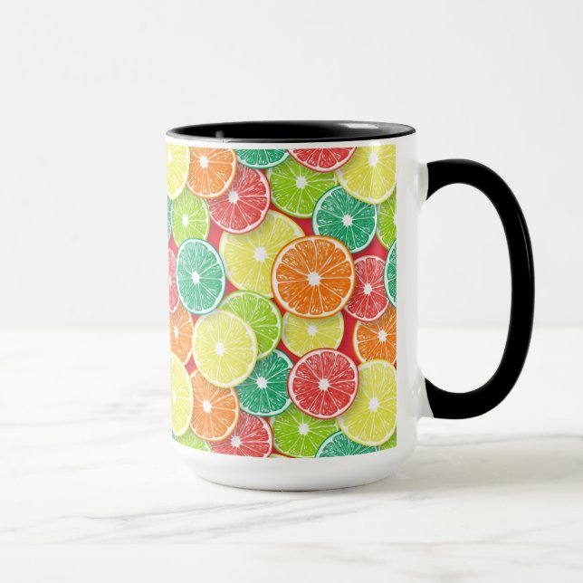 Mug Pièces de fruits d'agrumes pop art 2 (Droite)