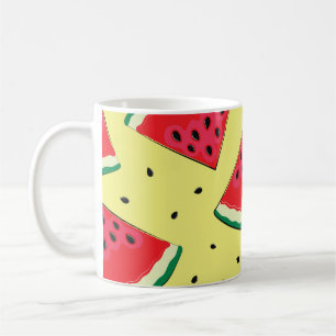 Mug Pièces de pastèque : Motif Jaune d'été
