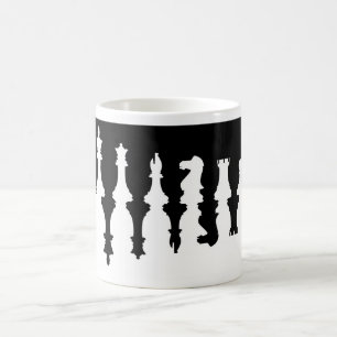 Mug Pièces d'échecs noires et blanches