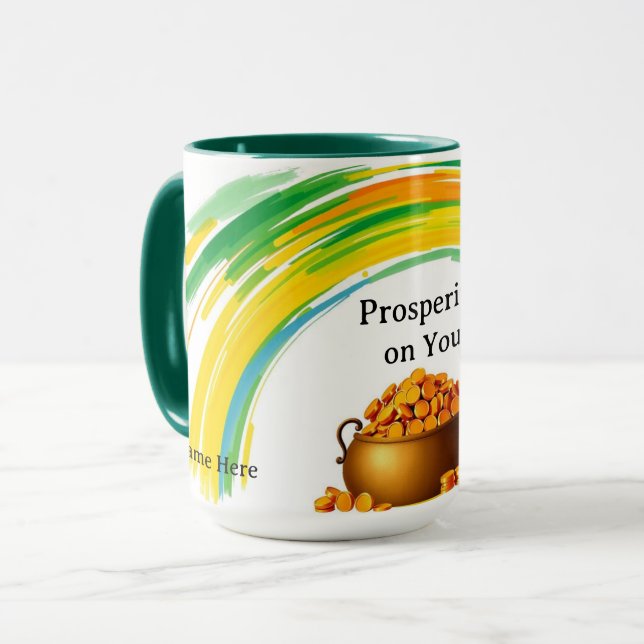 Mug Pièces Dorées Vibrantes Saint-Patrick Cœur (Devant gauche)