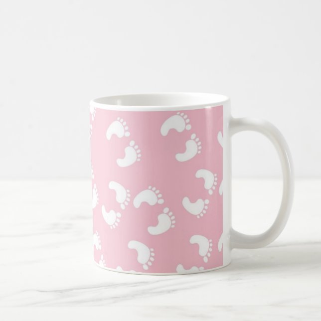 Mug Pieds pour bébé rose et blanc - Baby shower Imprim (Droite)