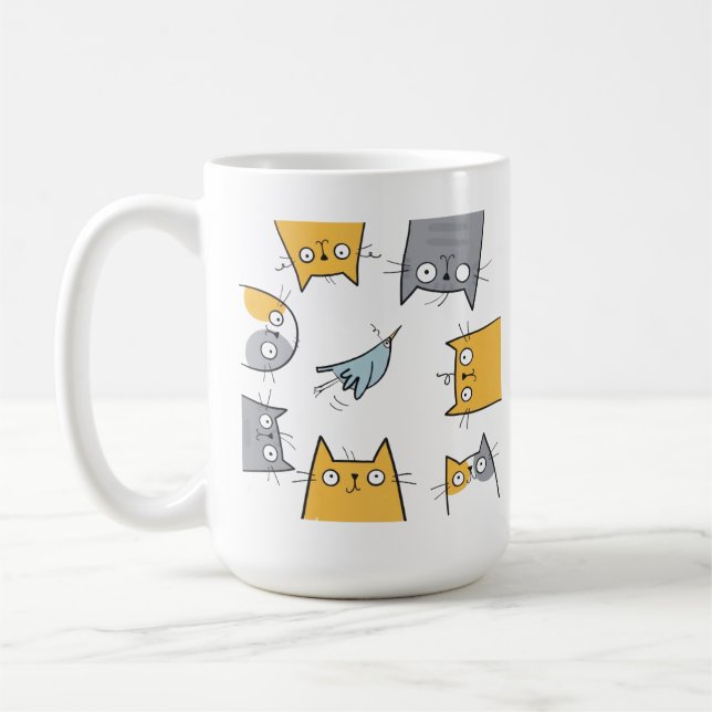 Mug Piège à Chat Drôle Mignon Chaos Art Félin (Gauche)