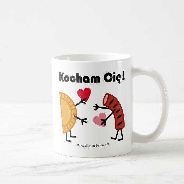 Mug Pierogi & Kielbasa - Kocham Cie ! (Je T'Aime !) (Droite)