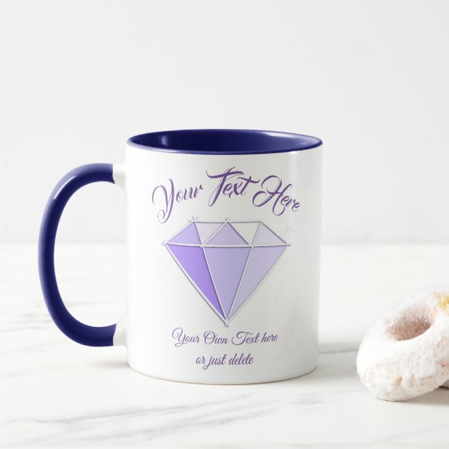 Mug Pierre de diamant. Bijouterie. 60 Anniversaire du  (Avec donut)
