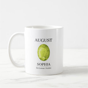 Mug Pierre de naissance d'août Nom d'anniversaire Péro