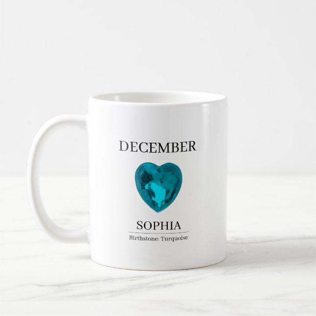 Mug Pierre de naissance de décembre Nom d'anniversaire (Gauche)
