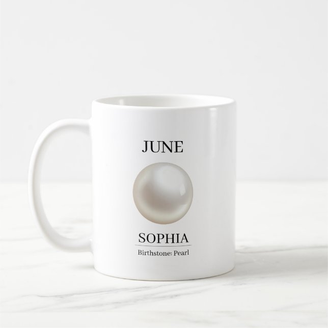 Mug Pierre de naissance de juin Nom d'anniversaire Per (Gauche)