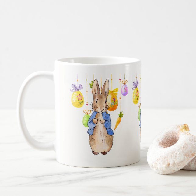 Mug Pierre le lapin de Pâques OEufs de Pâques (Avec donut)