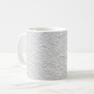 Mug Pierre texturée blanche, Art Abstrait monochrome