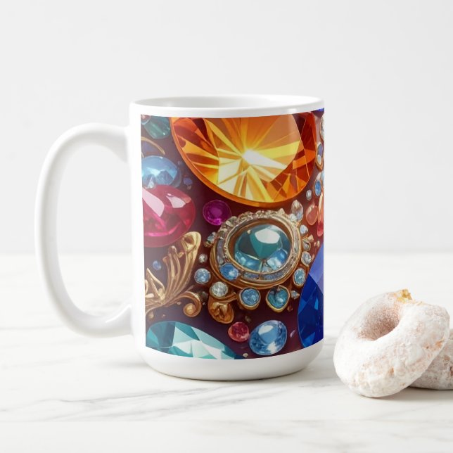 Mug Pierres et bijoux colorés (Avec donut)