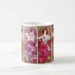Mug Pierres précieuses et fleurs, Alphonse Mucha