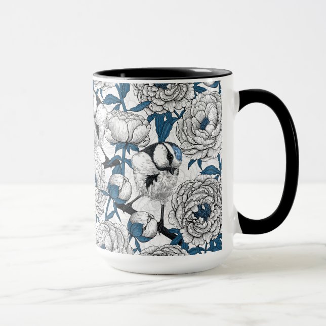 Mug Pies blanches et mésanges bleues (Droite)