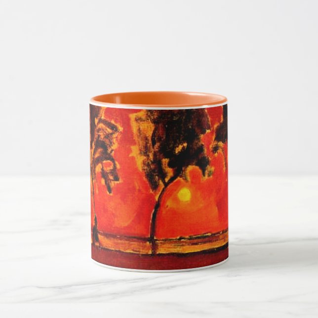 Mug Piet Mondrian art, Arbres de la Géine à Moonrise (Centre)