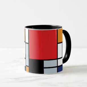 Mug Piet Mondrian - Composition avec un grand plan rou