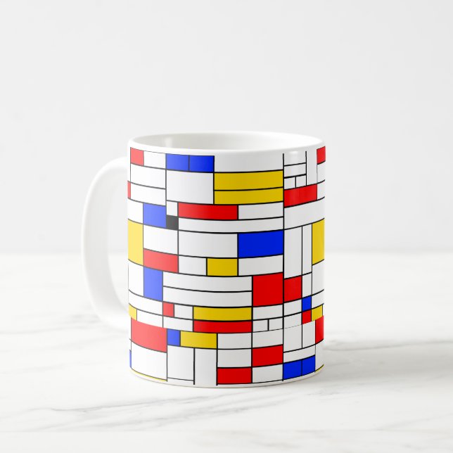 Mug Piet Mondrian Style Art Abstrait (Devant gauche)